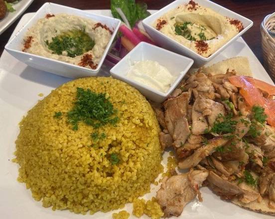Order Chicken Shawarma Plate food online from GOLDEN GRILL AUTHENTIC LEBANESE CUISINE store, Fresno on bringmethat.com