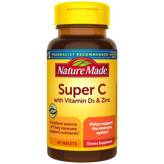 Order Nature Made Super C Tablets with Vitamin D3 & Zinc (60 ct) food online from Rite Aid store, Palm Desert on bringmethat.com