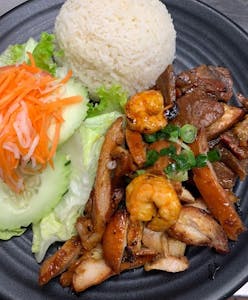 Order R1. Combo Rice Plate food online from Boling Pho store, Escondido on bringmethat.com
