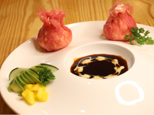 Order C5. Tuna Dumplings food online from Komeya Sushi & Ramen store, Spring on bringmethat.com