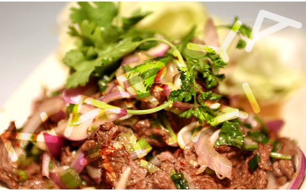 Order Spicy Beef Salad food online from Narai Thai Cuisine store, Downey on bringmethat.com