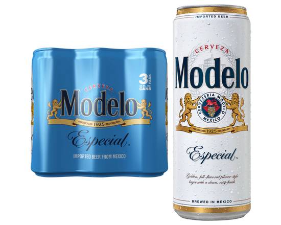 Order Modelo, 3 pk/24 oz. canned beer (4.4% ABV) food online from Central Liquor Market store, Los Angeles on bringmethat.com