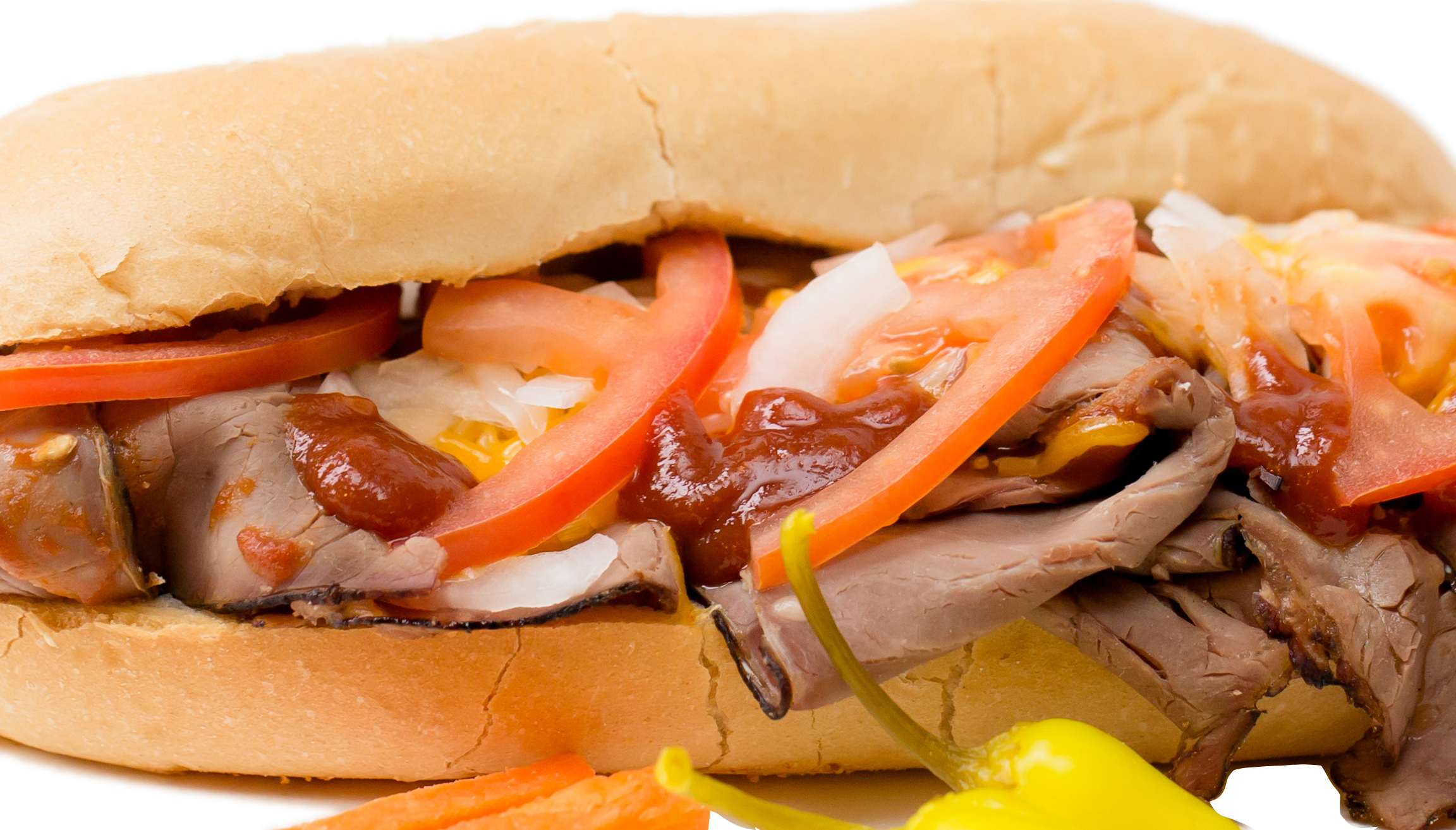 Order B.B.Q. Beef and Cheese Sub food online from The Sub Station store, Riverside on bringmethat.com