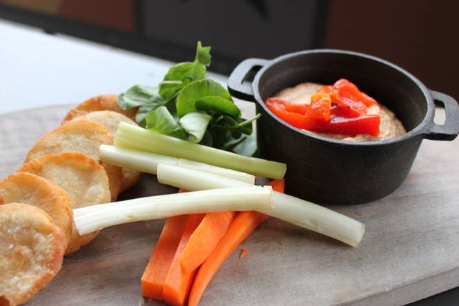 Order Roasted Red Pepper Hummus food online from Office Tavern Grill store, Summit on bringmethat.com