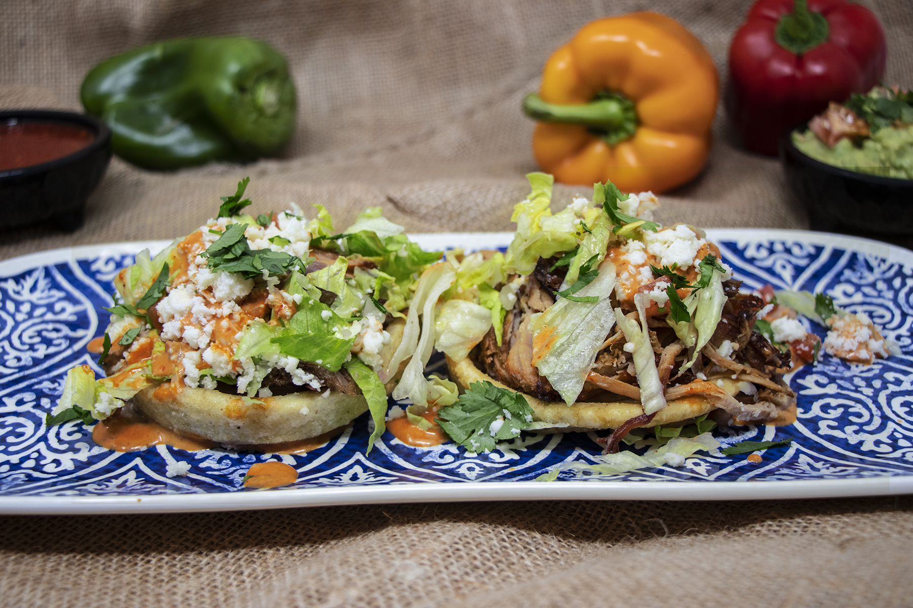 Order Handmade Sopes food online from Little Onion Mexican Restaurant store, Santa Ana on bringmethat.com