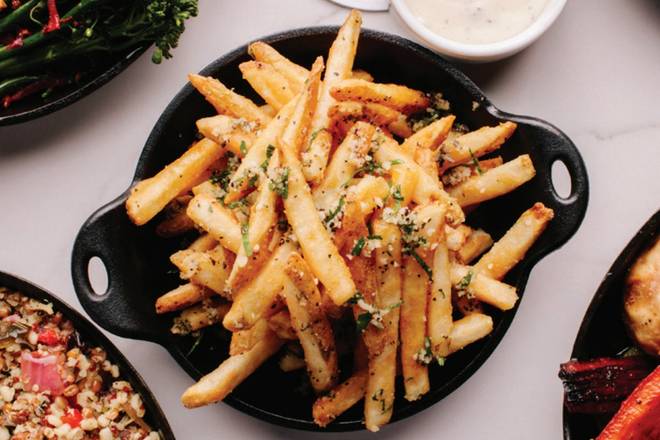 Order Truffle Fries - available 3pm-9pm food online from Pinstripes store, South Barrington on bringmethat.com