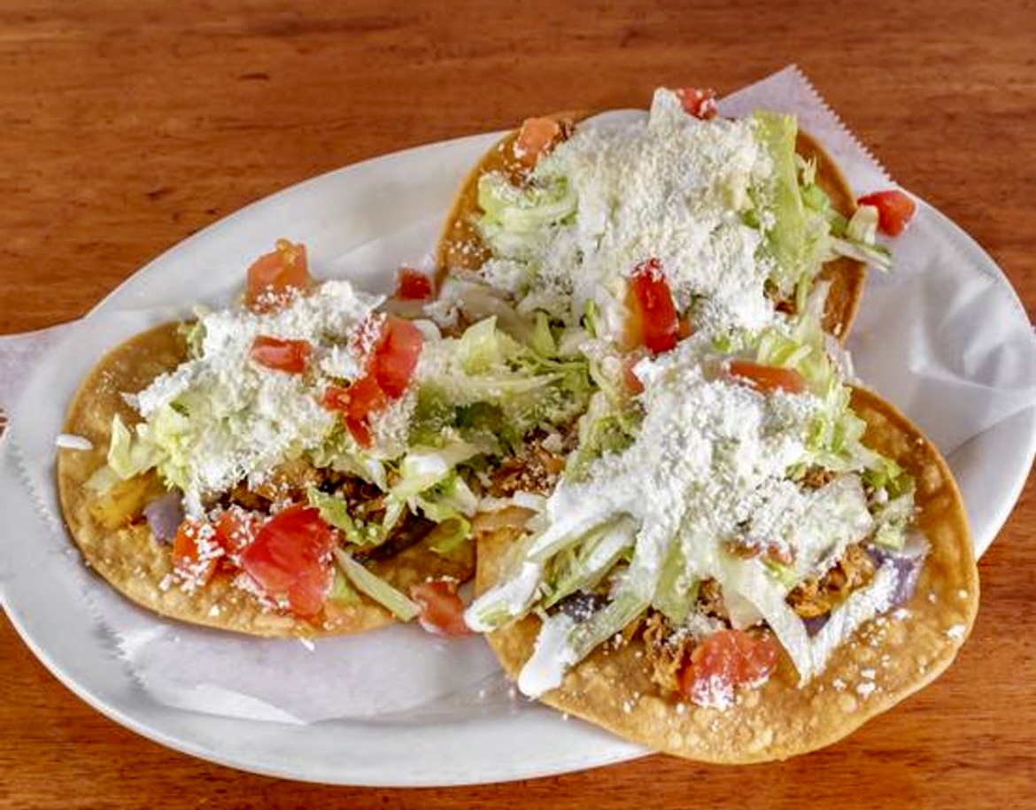 Order Tostada with any Meat order of 3 food online from Las Sirenas Restaurant store, Bronx on bringmethat.com