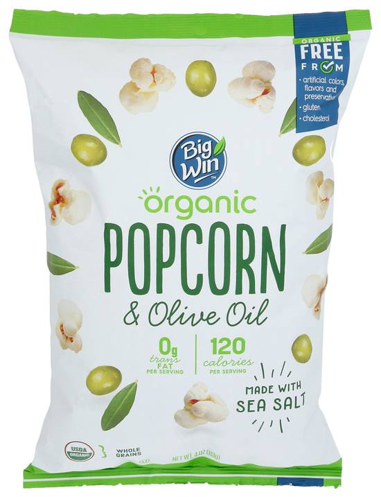 Order Big Win Organic Popcorn with Olive Oil (4 oz) food online from Rite Aid store, Eugene on bringmethat.com