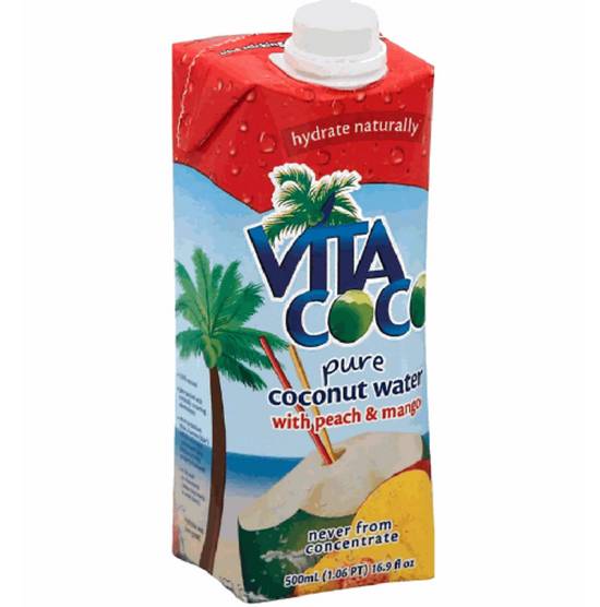 Order Vita Coco Coconut Water - Peach & Mango food online from IV Deli Mart store, Goleta on bringmethat.com