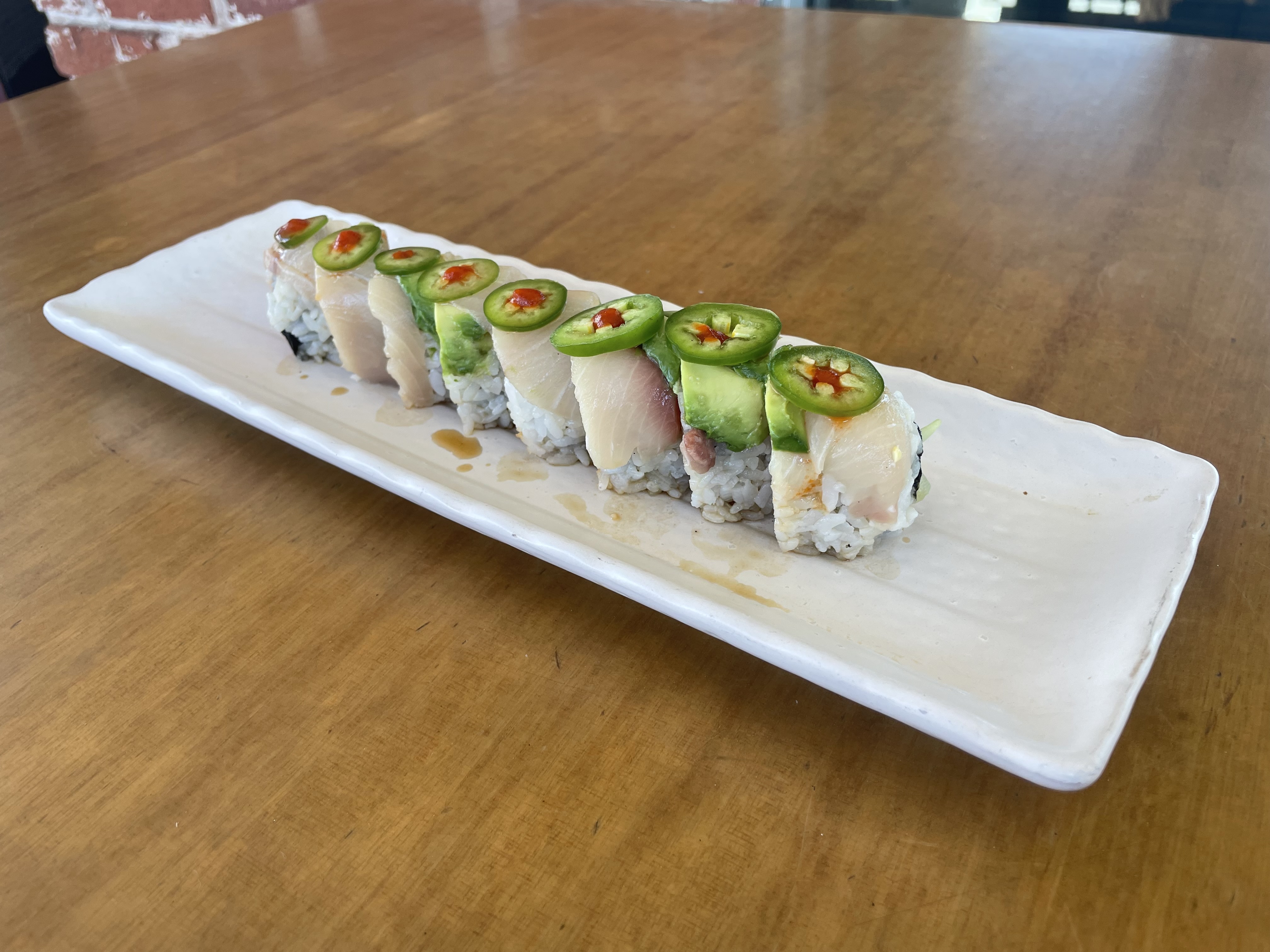 Order Yellowtail Jalapeno Roll food online from Thousand Wok Asian Bistro store, Thousand Oaks on bringmethat.com