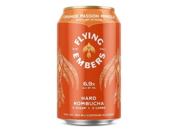 Order Flying Embers Orange Passion Mimosa Hard Kombucha - 6x 12oz Cans food online from Rayan Discount Liquors store, CHICAGO on bringmethat.com