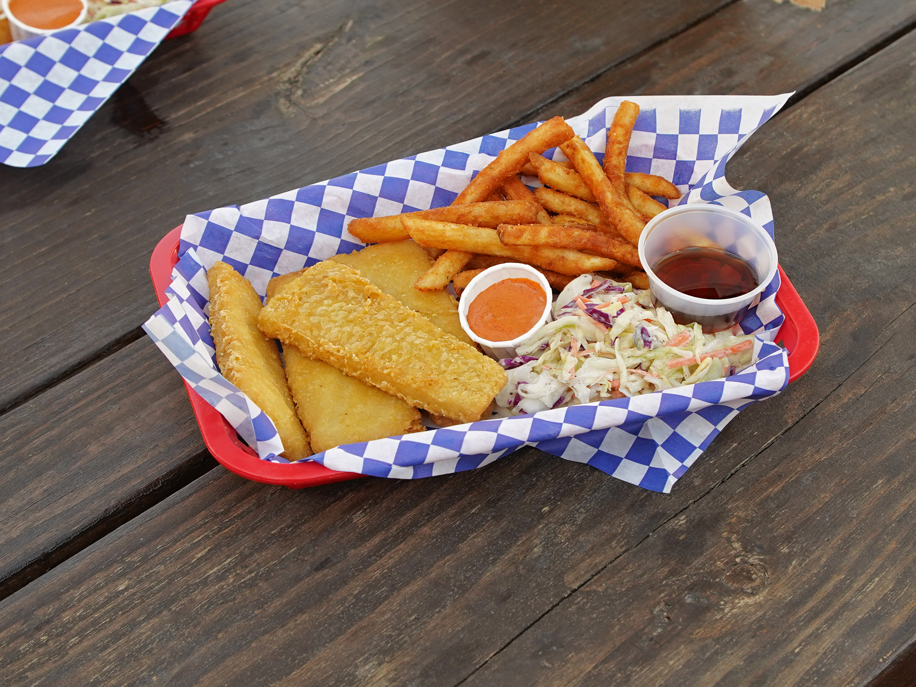 Order Pollock Fish and Chips food online from Honey Butter Chicken Co store, Los Angeles on bringmethat.com