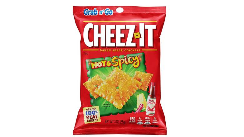 Order Cheez-It Baked Snack Cheese Crackers, Hot & Spicy, Grab 'N' Go food online from Exxon Constant Friendship store, Abingdon on bringmethat.com