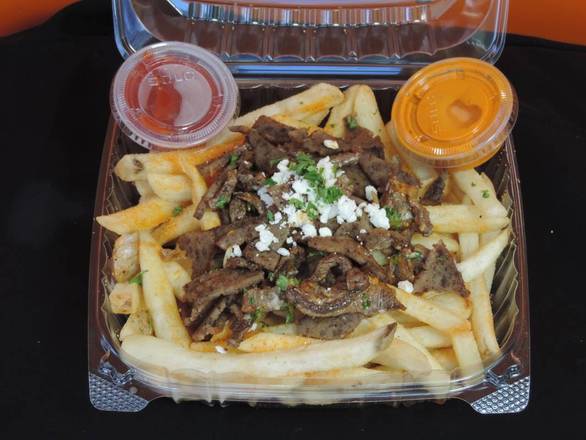 Order Meat Over Fries (Choose Meat Option) food online from Shawarma Express store, Portland on bringmethat.com