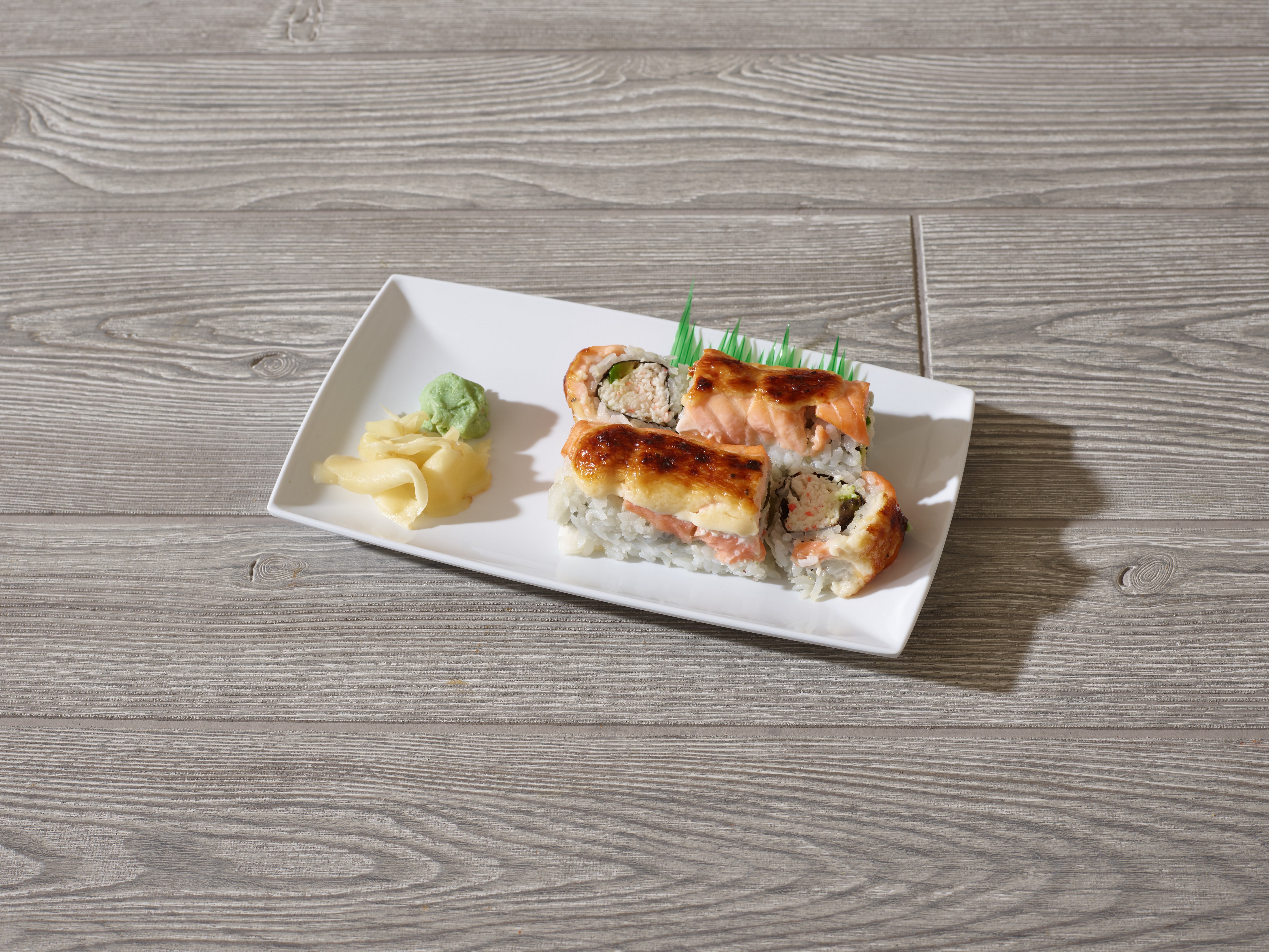 Order 5. Baked Salmon Roll food online from Toyo Sushi & Roll store, Anaheim on bringmethat.com