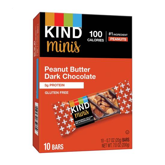 Order Kind Mini's Peanut Butter Dark Chocolate Bars, 10 CT food online from Cvs store, FOUNTAIN VALLEY on bringmethat.com