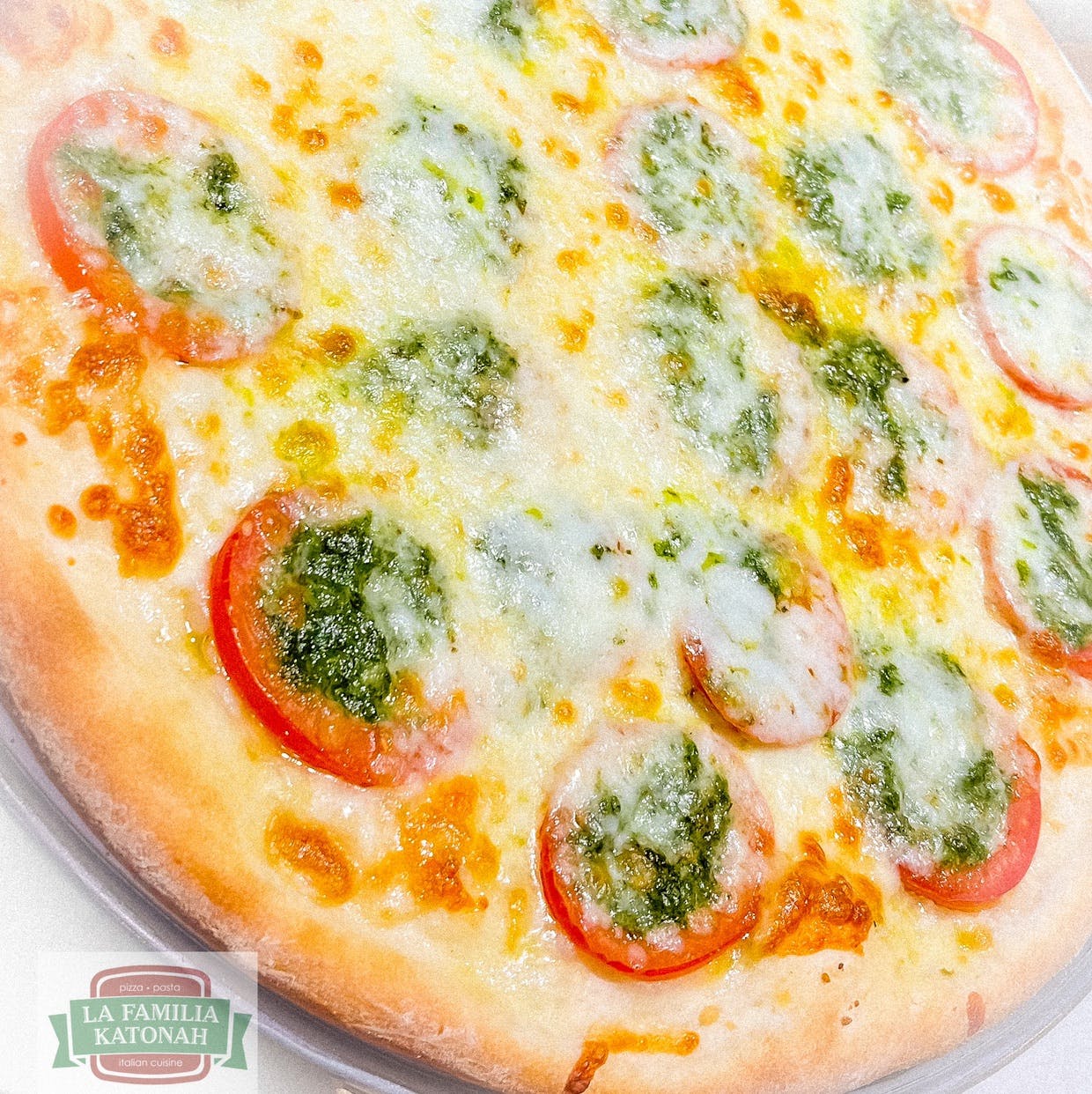 Order Pesto Pizza* - Pesto Pizza* food online from La Familia store, Katonah on bringmethat.com