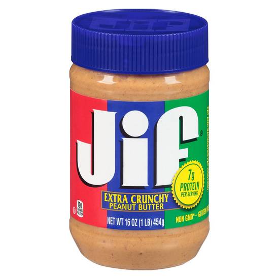 Order JIF Extra Crunchy Peanut Butter 16oz food online from Everyday Needs by Gopuff store, Pittsburgh on bringmethat.com