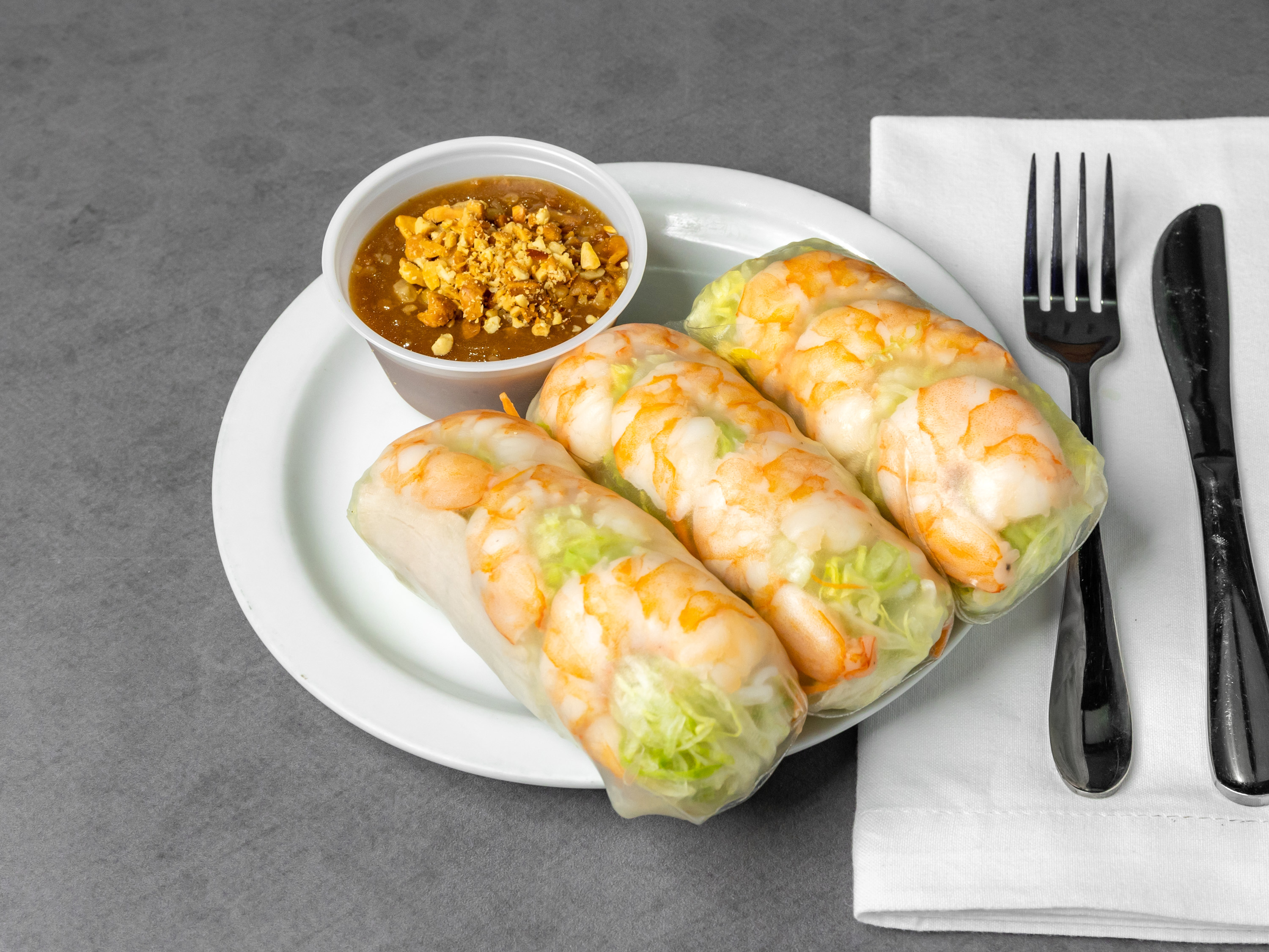 Order C. Shrimp and Pork Spring Rolls food online from T-Pho Noodle And Grill store, Fontana on bringmethat.com