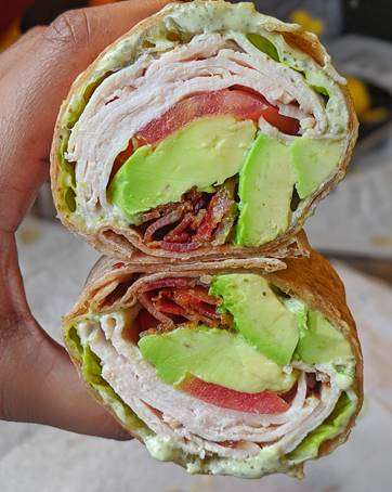 Order Turkey Bacon Avocado Wrap food online from Rising Roll Gourmet Cafe store, Lawrenceville on bringmethat.com