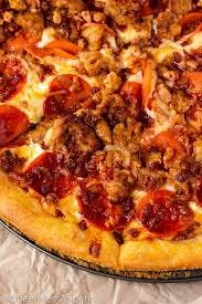 Order Meat Lovers PIZZA - Sausage, Pepperoni, Meatball & Bacon food online from Chicken Delight store, Rahway on bringmethat.com