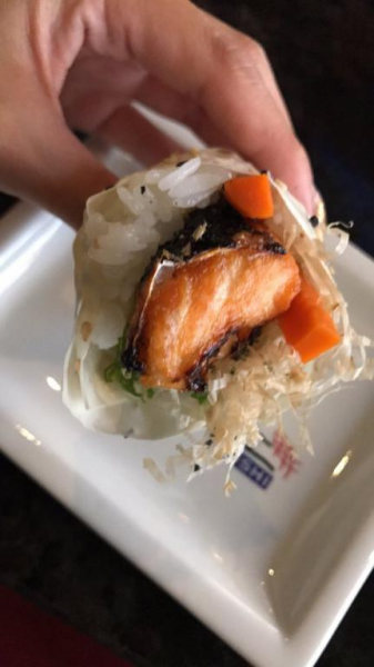 Order Salmon Belly Skin Hand Roll food online from Ahi Sushi store, Studio City on bringmethat.com