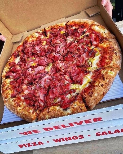 Order Large Pastrami Pizza food online from Baby Bros Pizza store, South El Monte on bringmethat.com