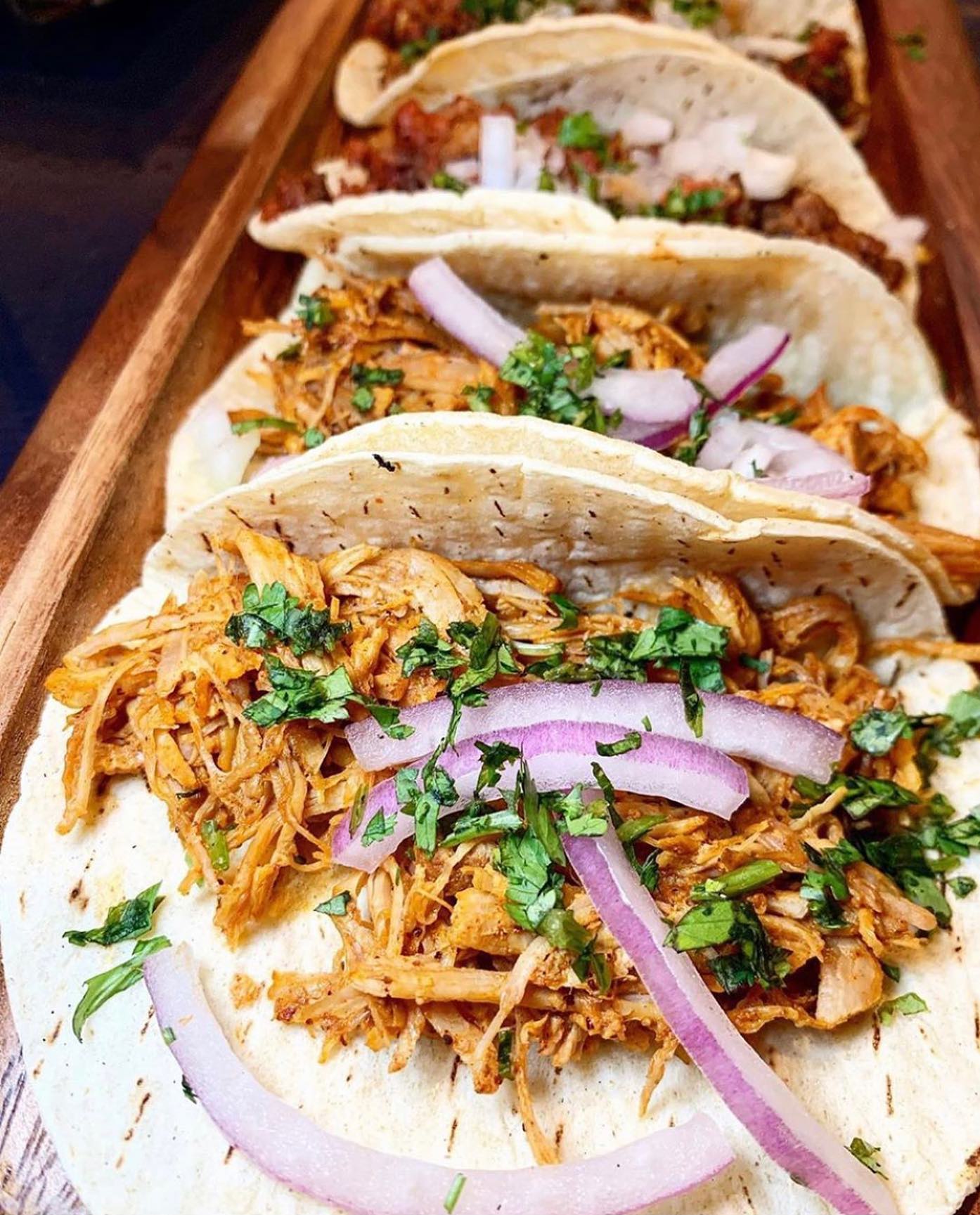 Order Chicken BBQ Tacos food online from Folklore Artisanal Mexican Eatery store, Chatham Township on bringmethat.com