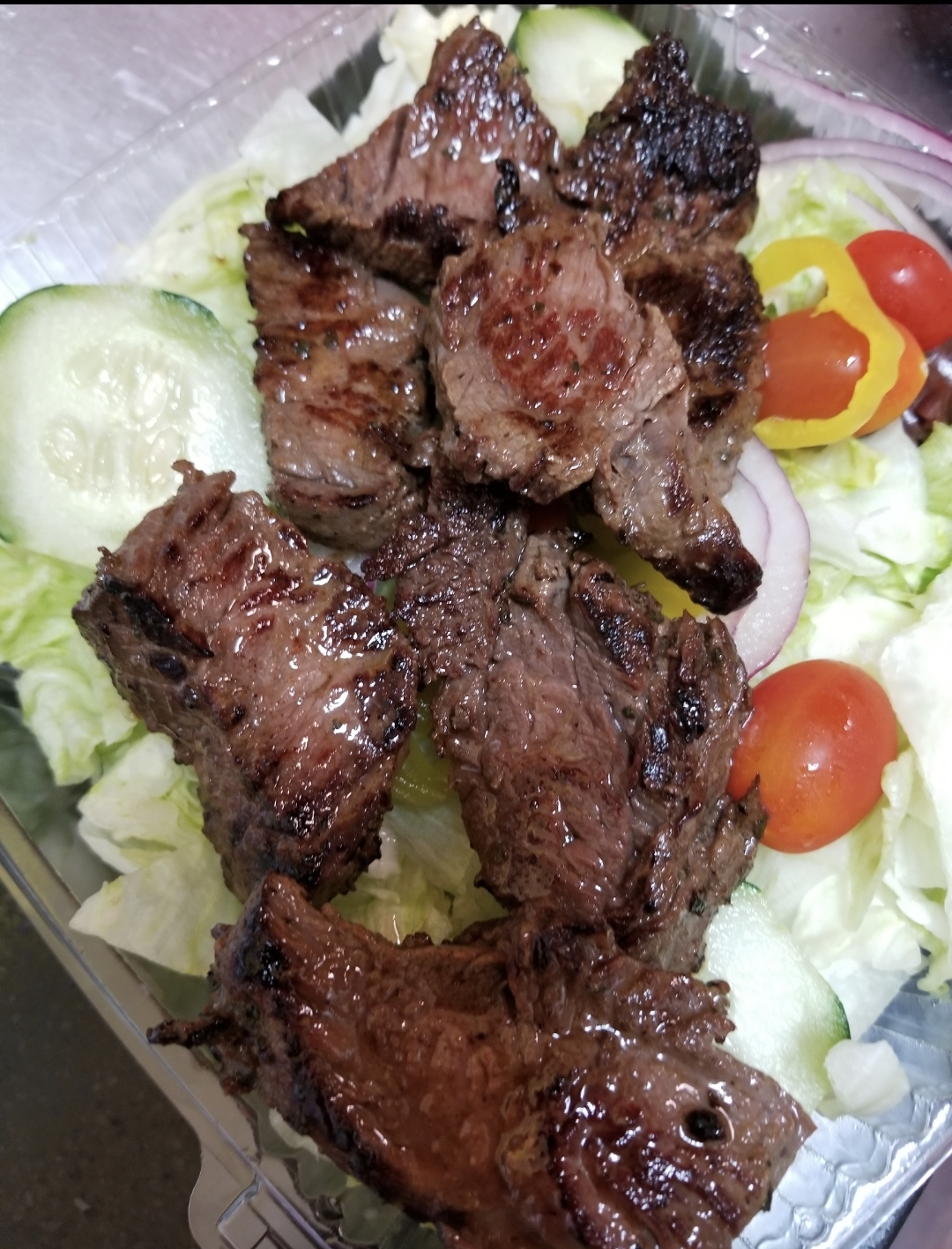 Order Steak Tip Salad food online from Pizzeria Gusto store, Providence on bringmethat.com