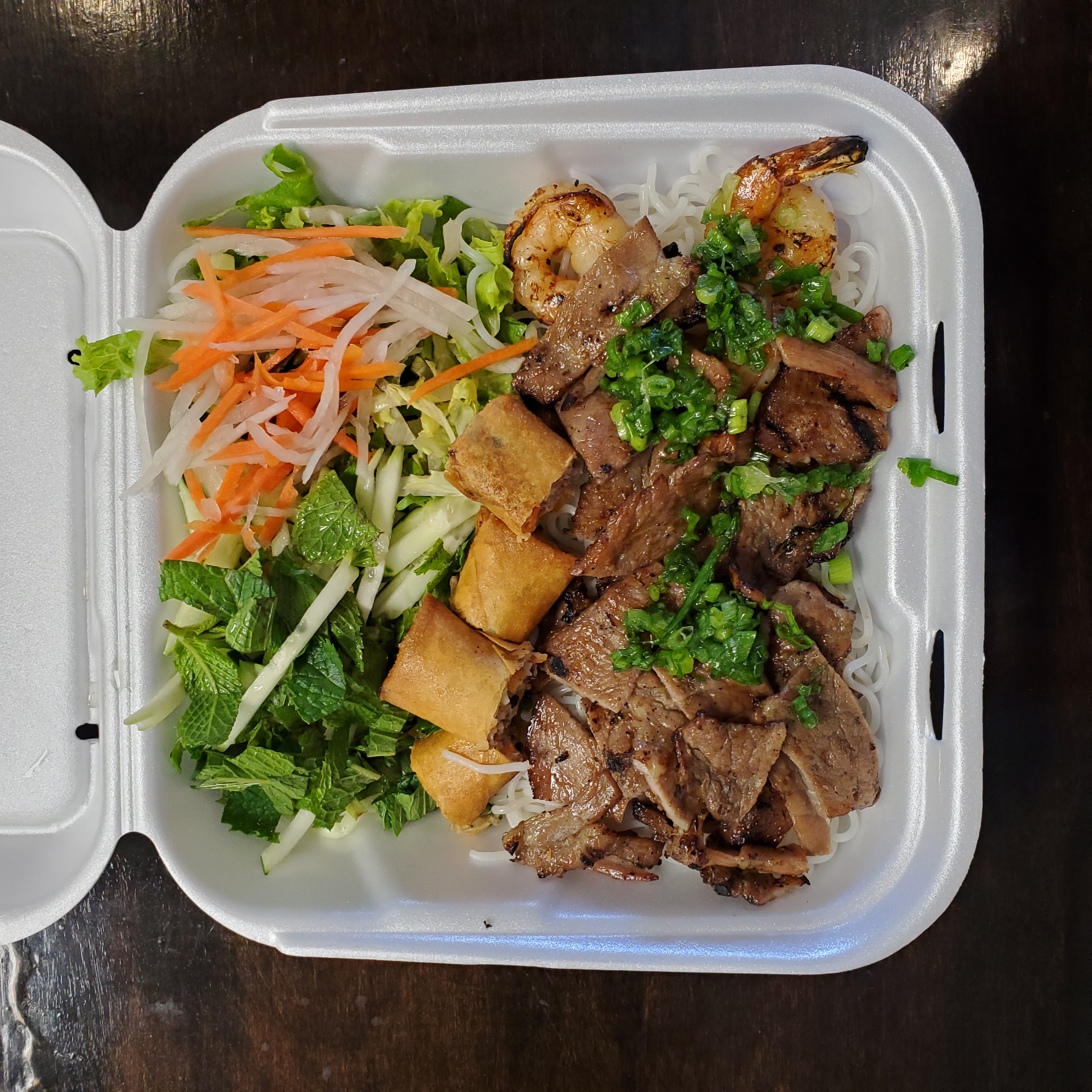 Order Vermicelli with Egg Rolls, Charbroiled Pork and Shrimp food online from Noodle Show store, Las Vegas on bringmethat.com