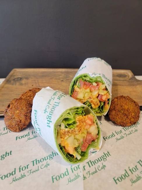 Order Crispy Falafel Wrap food online from Food For Thought store, Garden City on bringmethat.com