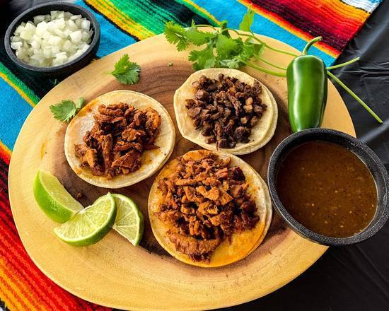Order 3 Tacos with Rice & Beans and Drink food online from Tacos Super Gallito store, Los Angeles on bringmethat.com