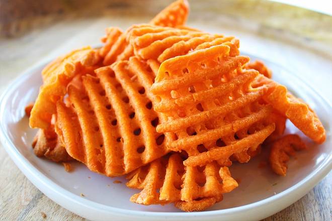 Order Sweet Potato Waffle Fries food online from The Patio store, Orland Park on bringmethat.com
