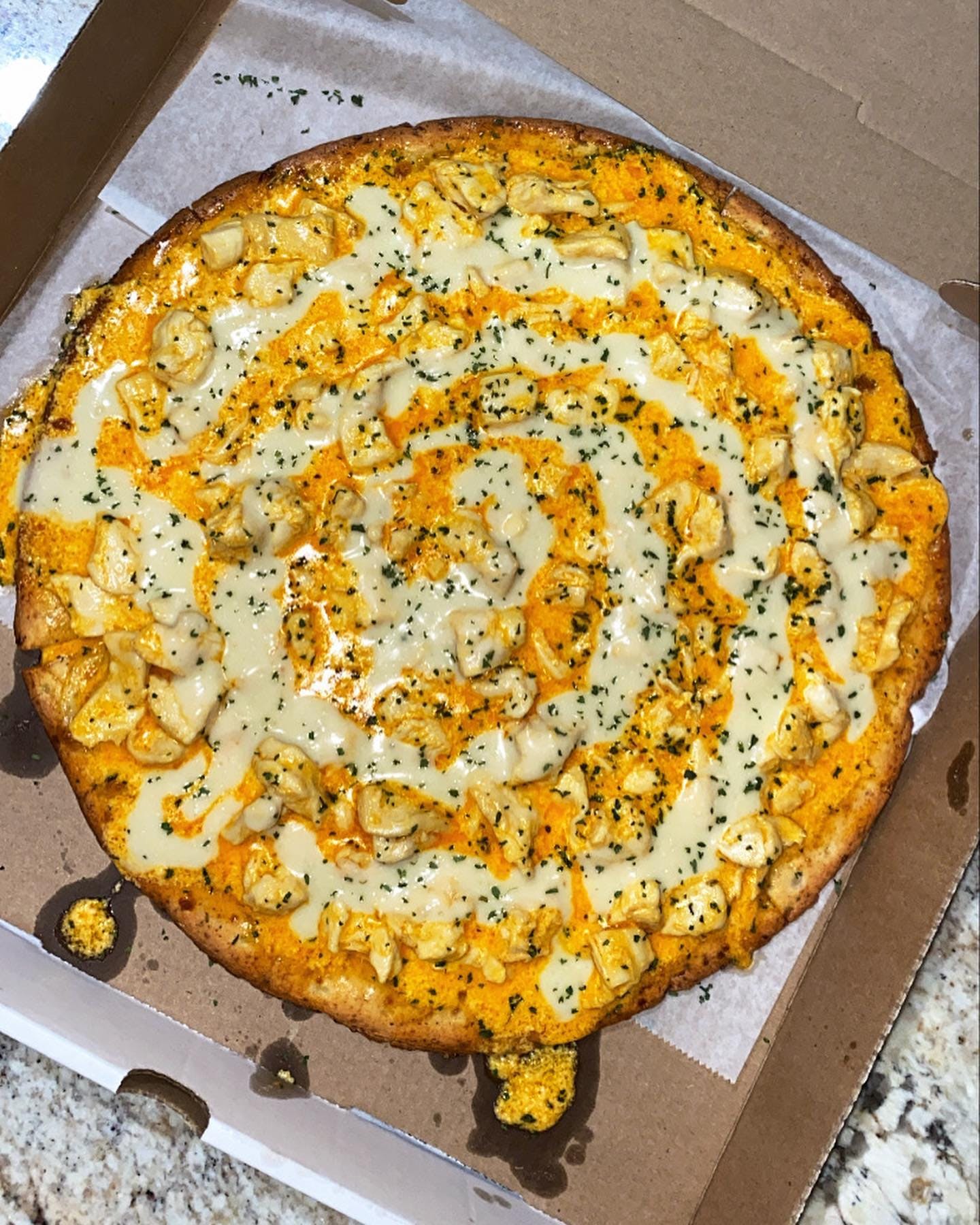 Order Buffalo Chicken Pizza - Small 12" food online from Pat D Pizza store, Howell Township on bringmethat.com