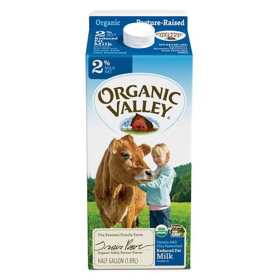 Order Organic Valley 2% Reduced Fat Milk 1/2 Gallon food online from Everyday Needs by Gopuff store, Lansdowne on bringmethat.com