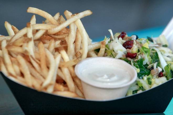 Order Fries & Salad 50/50 food online from Nomoo | New American Burgers store, Los Angeles on bringmethat.com