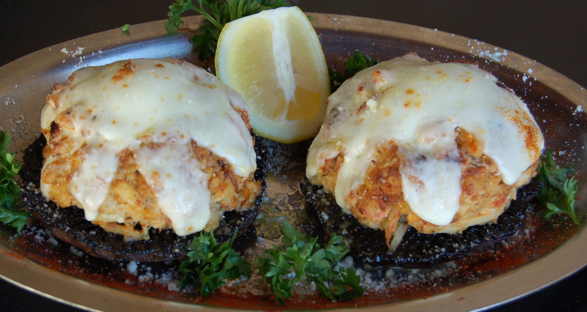 Order Broiled Twin Stuffed Portabello Mushrooms food online from Pennsburg Diner store, Pennsburg on bringmethat.com