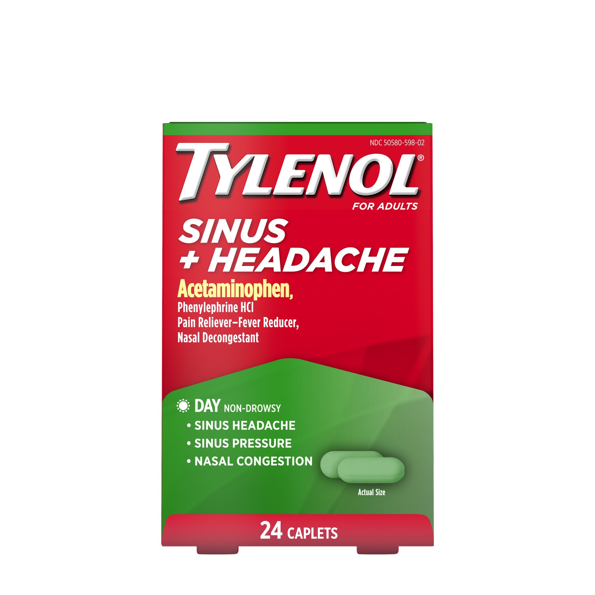 Order Tylenol Sinus + Headache Non-Drowsy Daytime Caplets - 24 ct food online from Rite Aid store, MILLER PLACE on bringmethat.com
