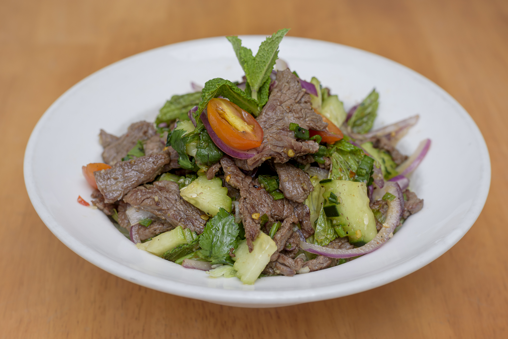 Order Grilled Beef Salad food online from Tue thai store, New York on bringmethat.com