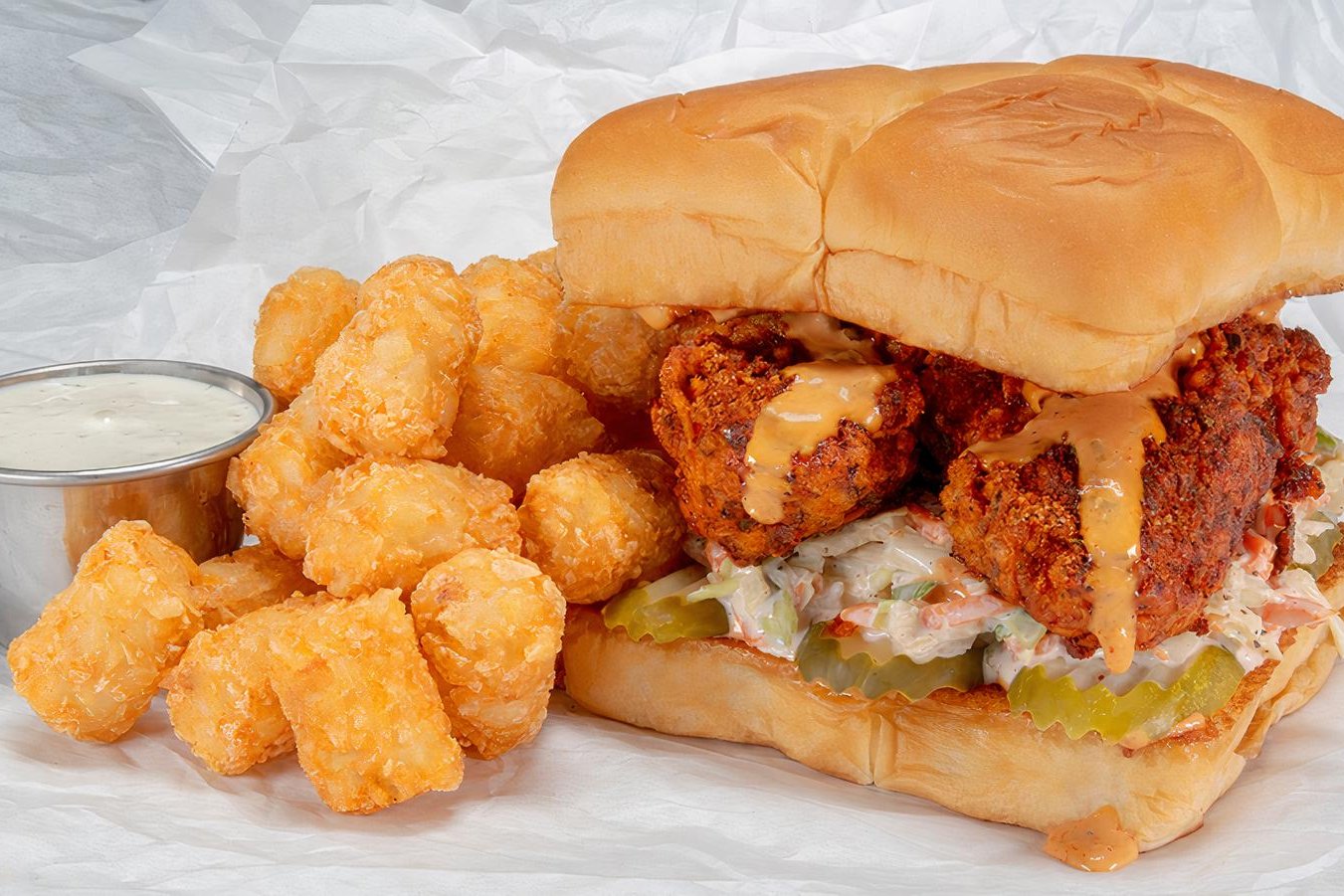 Order THE HOT CHICK COMBO food online from Bad Mutha Clucka store, Thousand Oaks on bringmethat.com