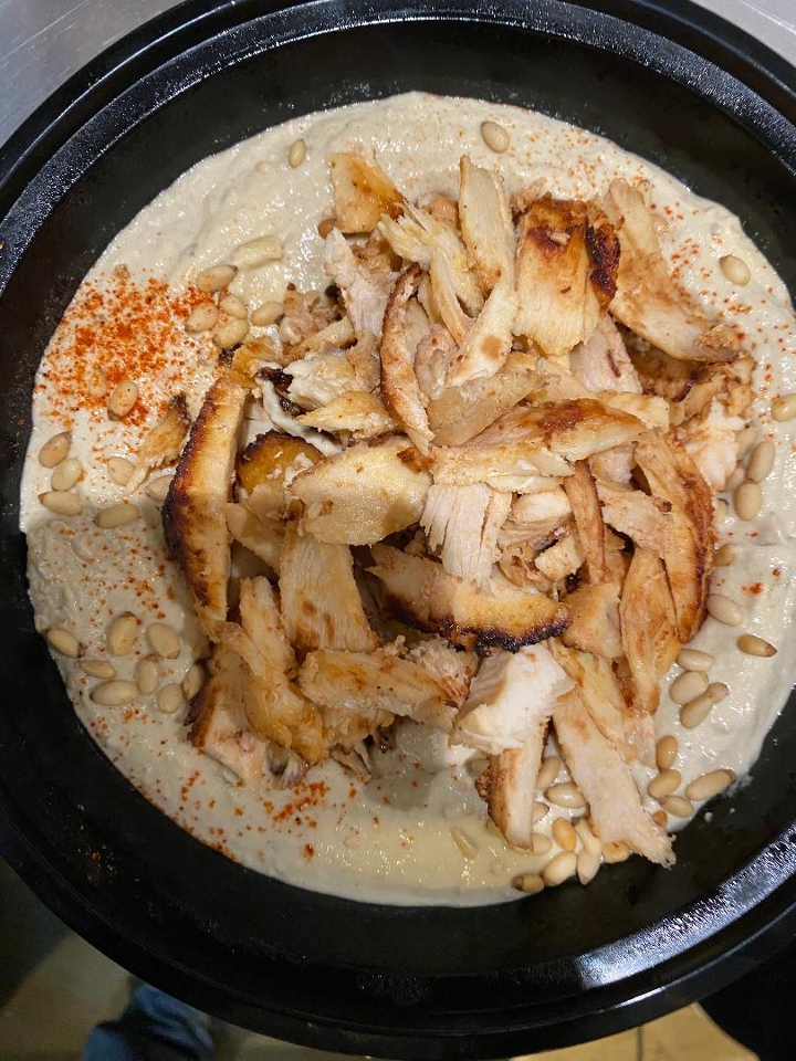 Order Baba Ghanoush with Chicken Shawarma food online from La Fresh Mediterranean Grill store, Plymouth on bringmethat.com