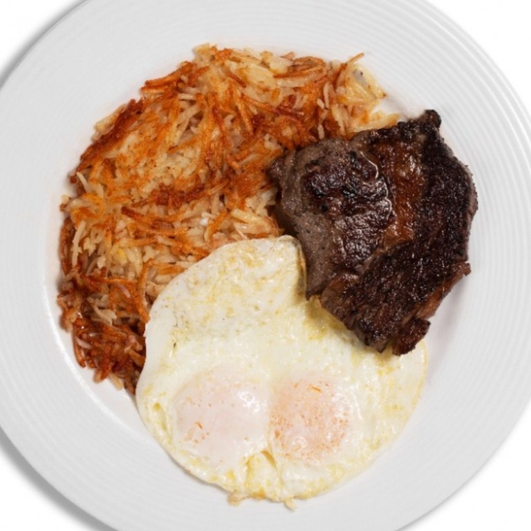 Order Angus Top Sirloin Steak and Eggs food online from Horseless Carriage store, North Hills on bringmethat.com