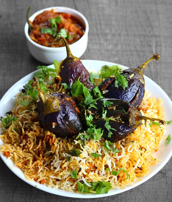 Order Gutti Vankaya Biryani food online from Ahaa Kitchen store, Irving on bringmethat.com