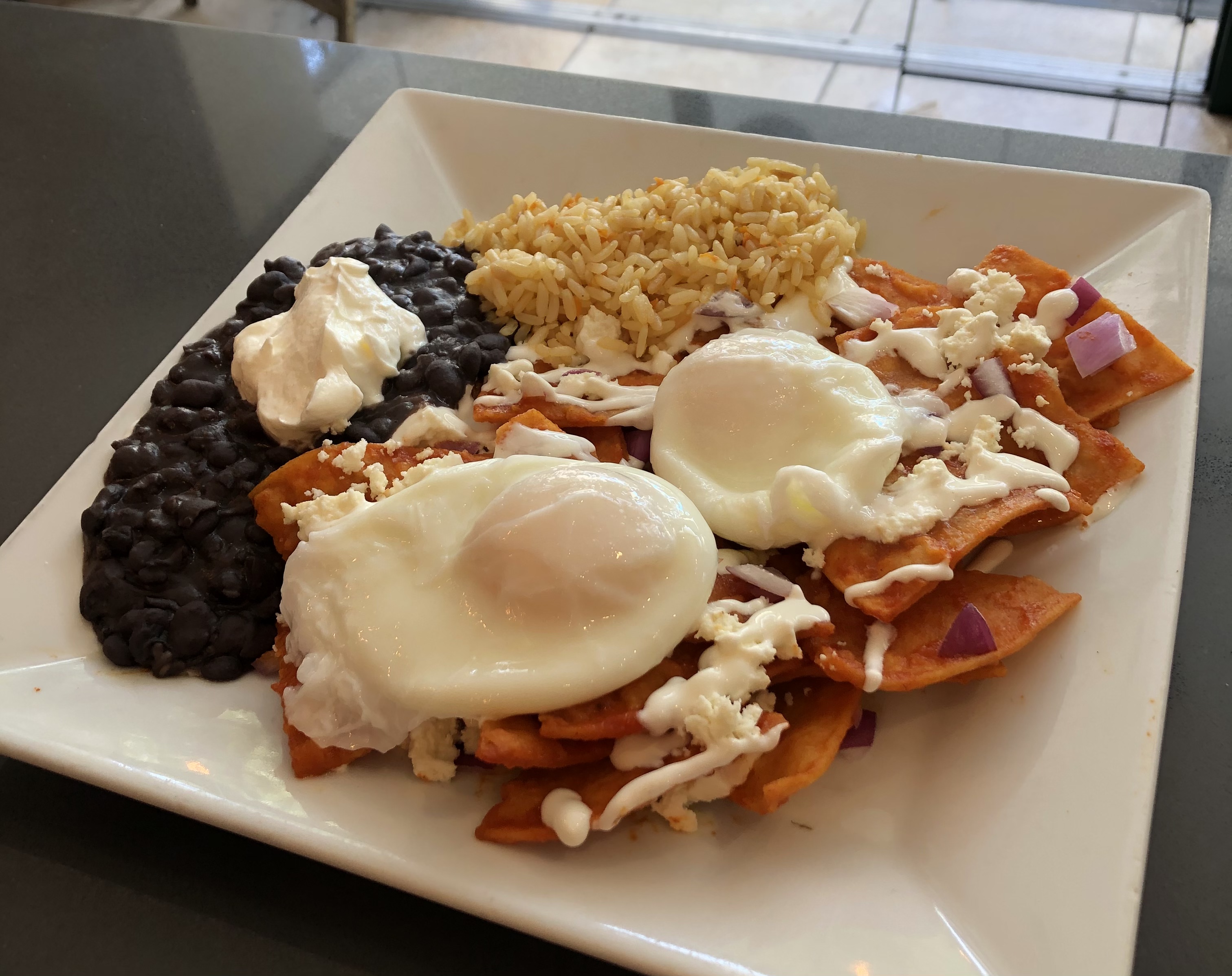 Order Chilaquiles Rojos food online from South Slope Eatery store, Brooklyn on bringmethat.com