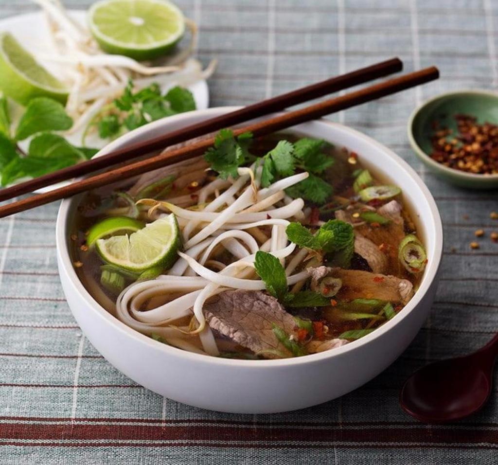 Order 32. Pho Bo Noodle Soup food online from Thai V Express store, New York on bringmethat.com