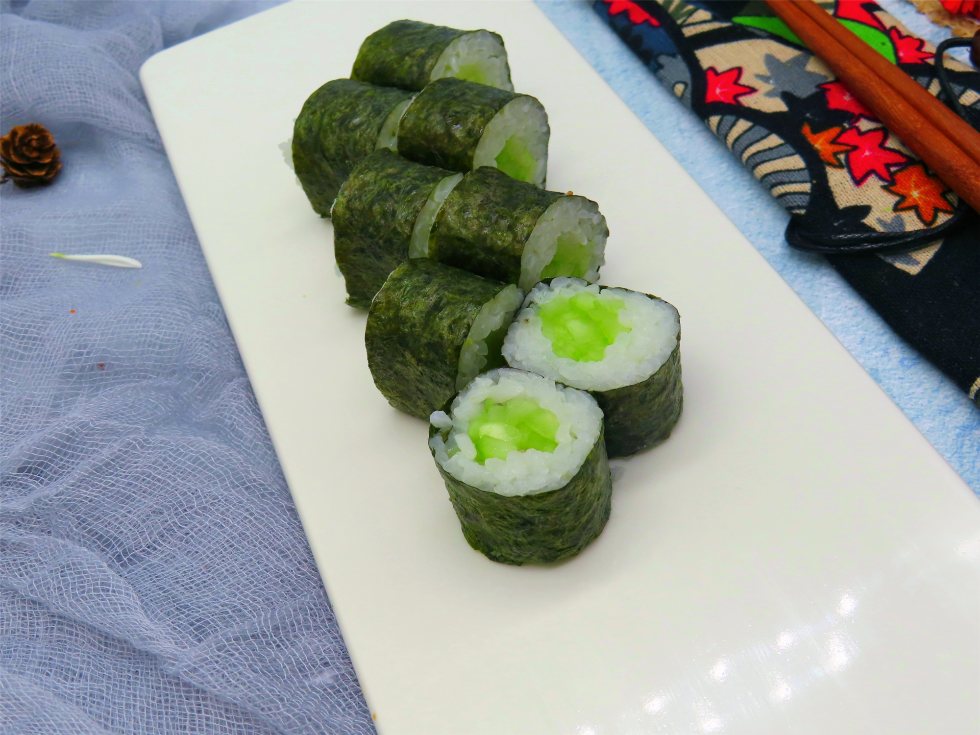 Order R26. Cucumber Maki Roll food online from Peking Express store, South Ozone Park on bringmethat.com