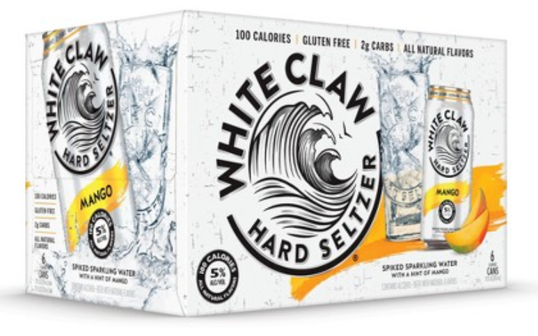 Order White Claw Mango 6 Pack food online from Eddies Liquor & Wine store, Santa Monica on bringmethat.com