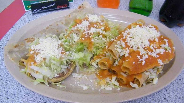 Order Combo # 6 food online from Flautas & Sopes store, El Centro on bringmethat.com