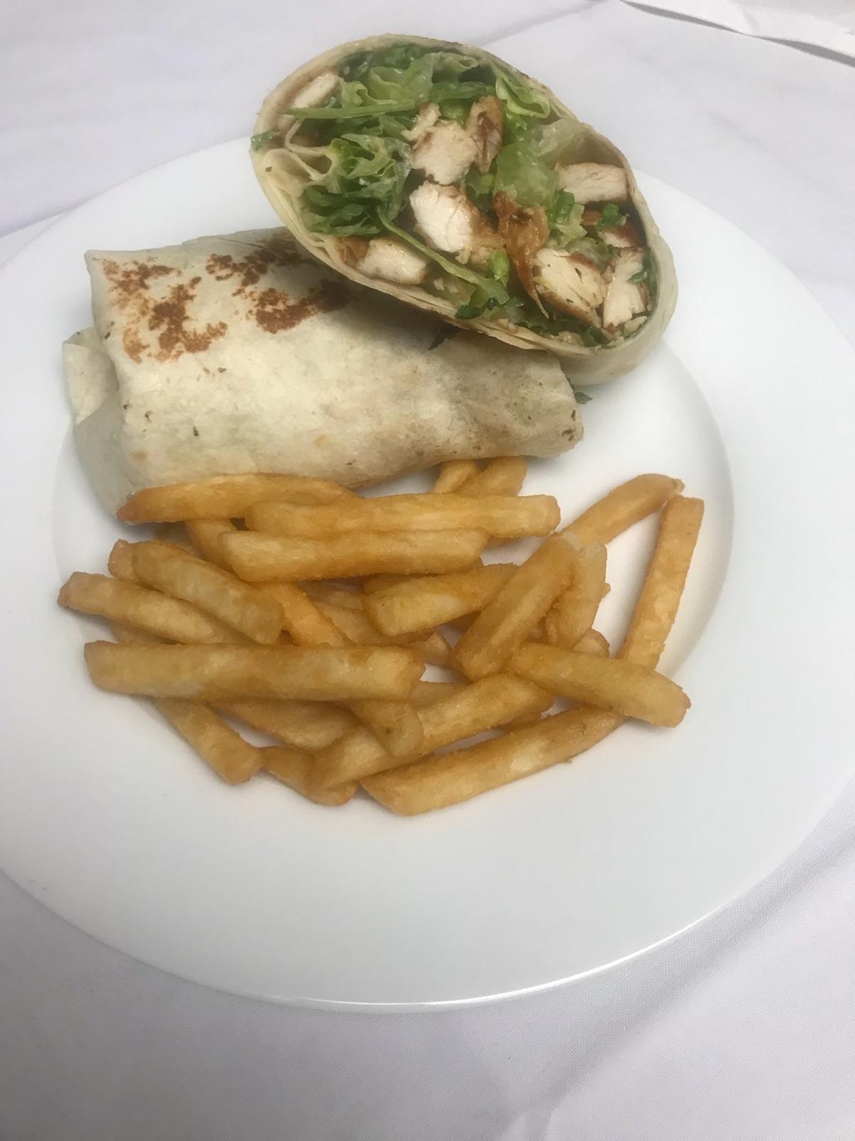 Order Breaded Chicken Caesar Wrap food online from Outta Hand Pizza store, Westfield on bringmethat.com