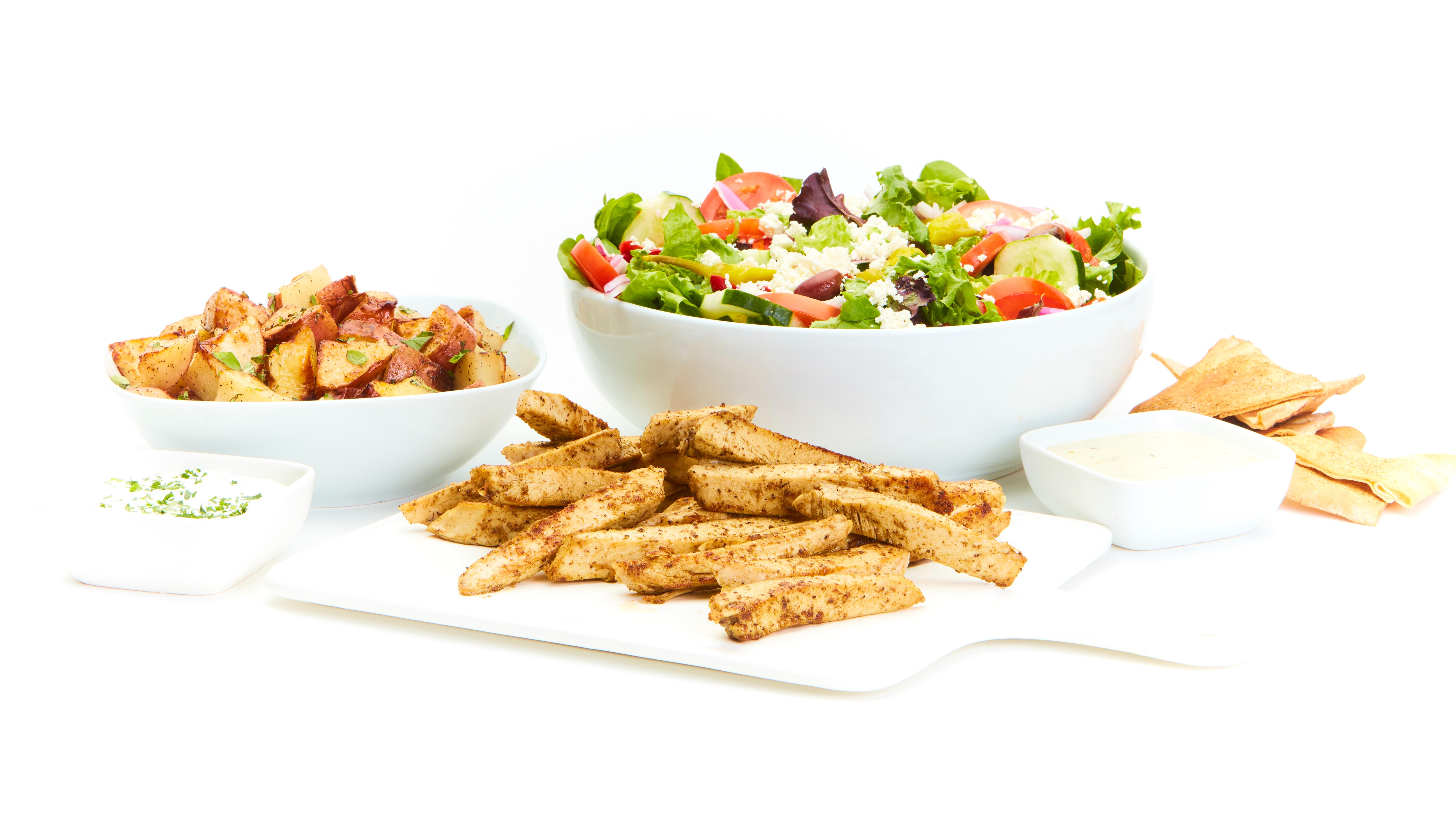 Order Grilled Chicken Feast for 4 food online from Tazikis Mediterranean Cafe store, Denver on bringmethat.com